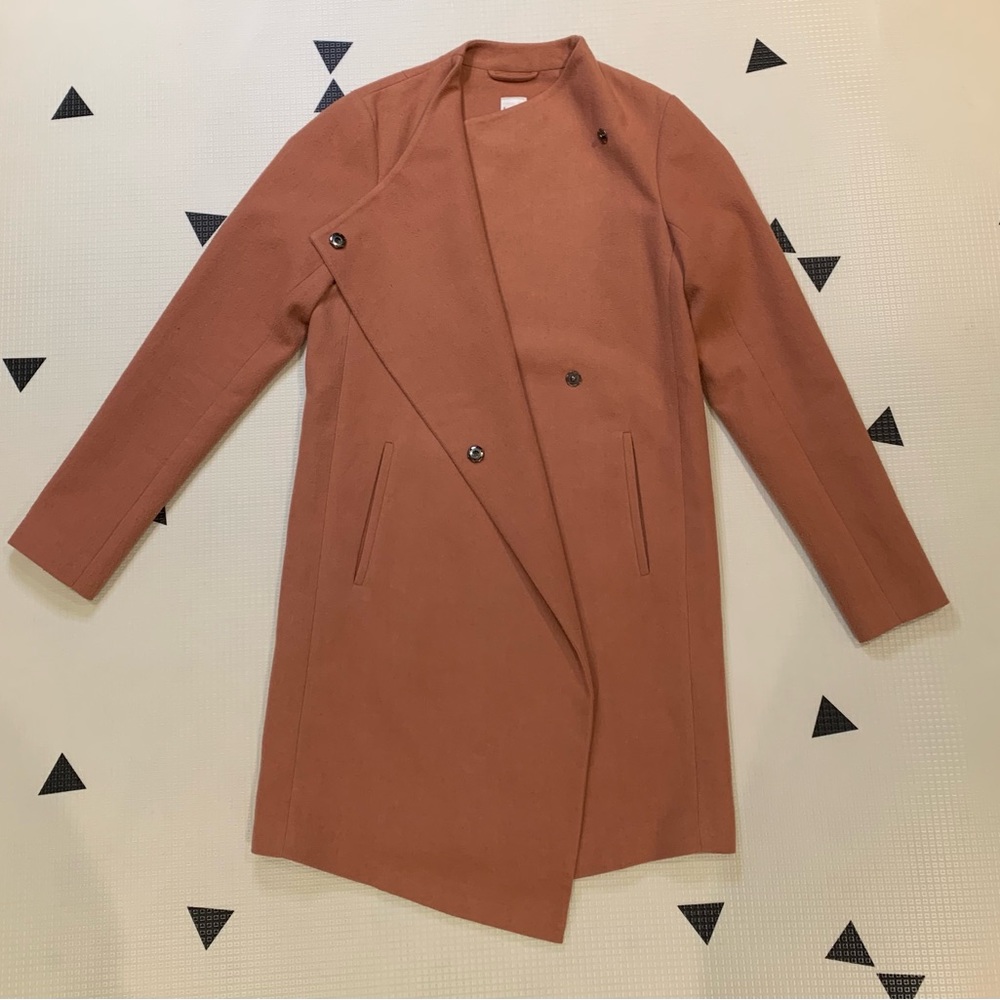 Twik Peach Drape Front Jacket/Overcoat